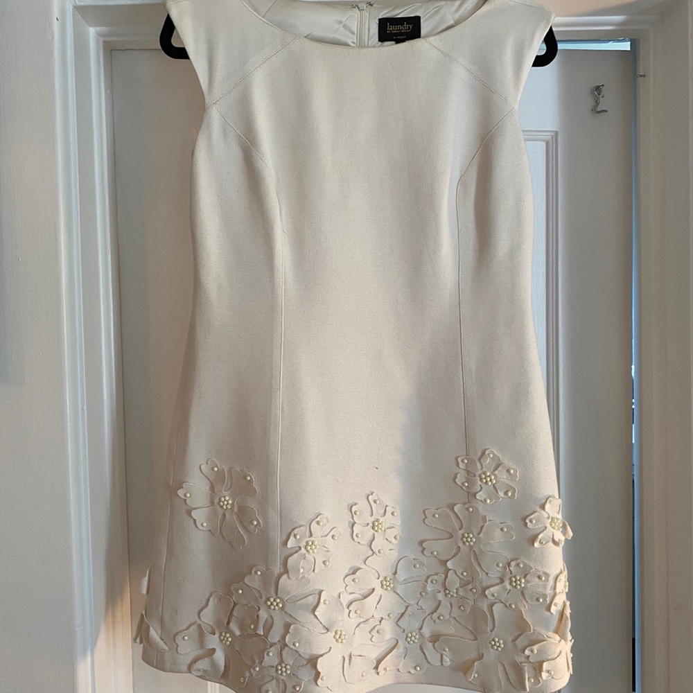 Laundry White Appliqué Dress